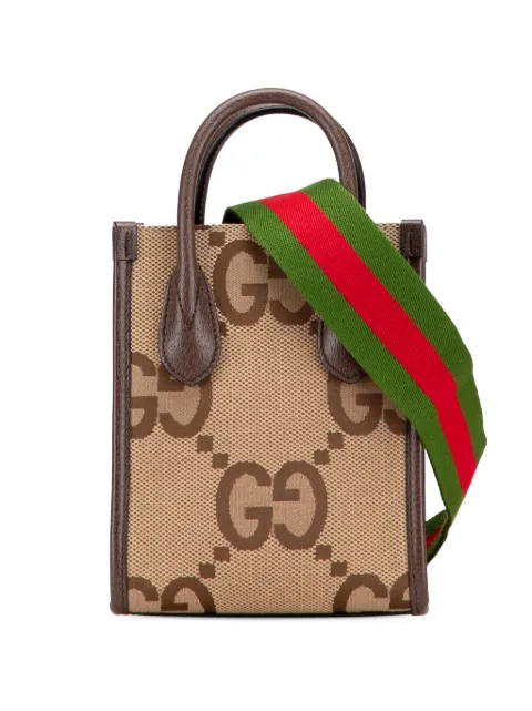 Gucci Pre-Owned 2016-2025 Mini Jumbo GG Canvas Web satchel Brown S3PD72X61K0T0X4N