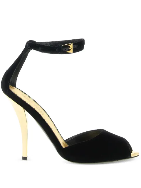 Paris Texas 105mm Jessica ankle-strap sandals Black PX1755XVLVGBLACKGOLD