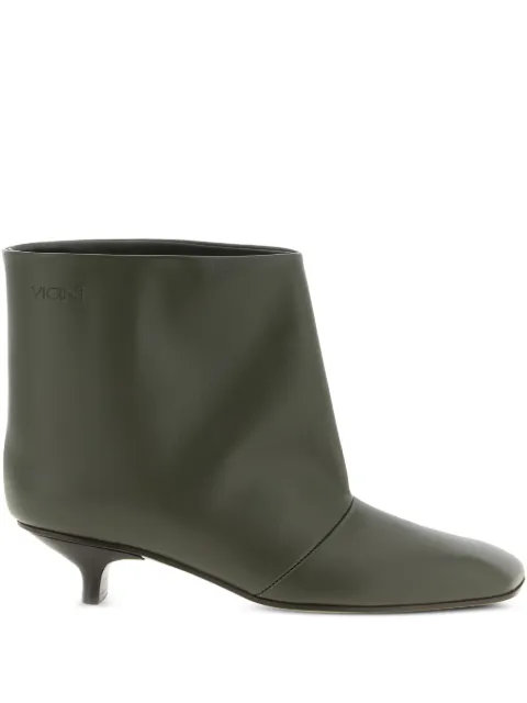 Vicini 30mm Cizin square-toe leather ankle boots Green V570009002