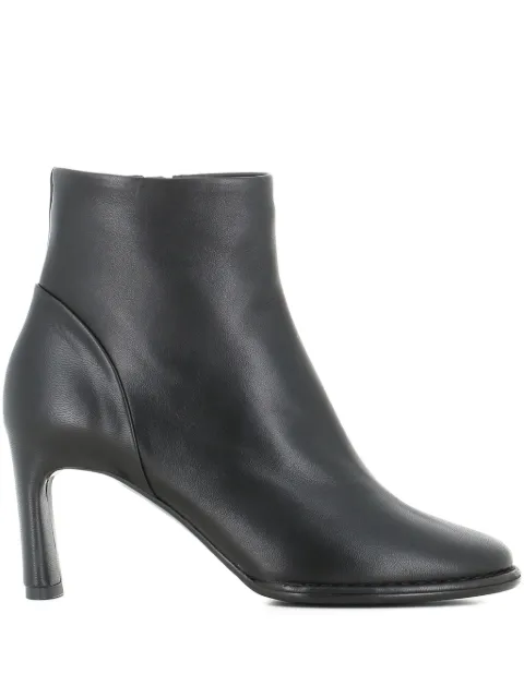 Del Carlo 75mm zip leather boots Black 12025
