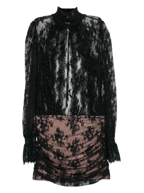 Retrofete lace-detailing high-neck dress Black RFW251179017
