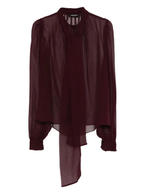 Retrofete tie-neck long-sleeve top Red HL2510953
