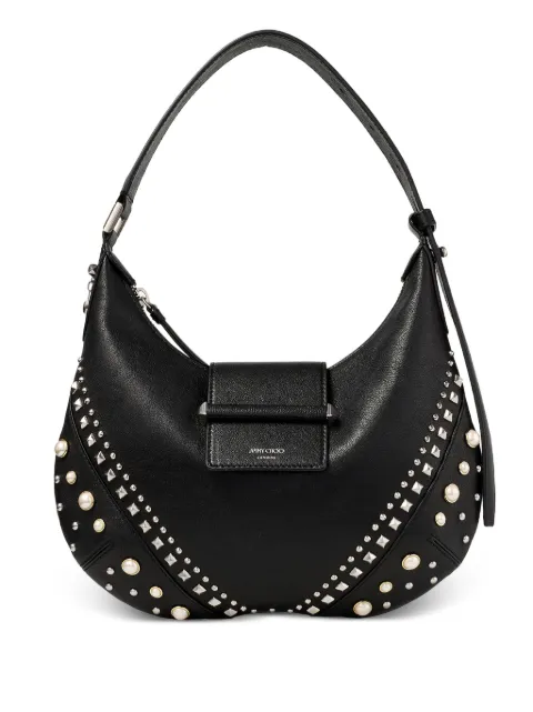 Jimmy Choo small Bar Hobo shoulder bag Black BARHOBOSQXB