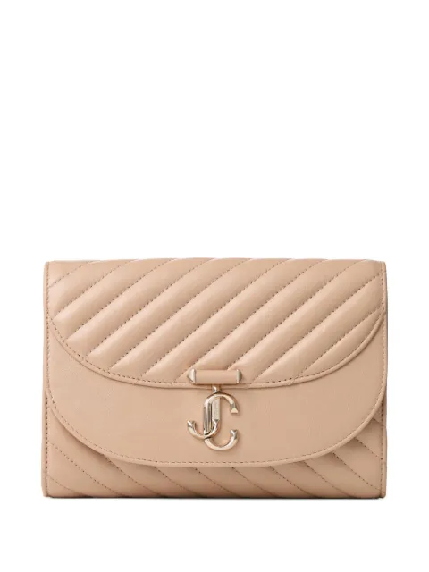 Jimmy Choo Curve quilted chain-strap clutch bag Neutrals AVNCURVECLUTCHHBU