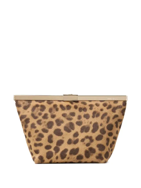 Jimmy Choo Ganache leopard-print chain clutch bag Neutrals GANACHELOP