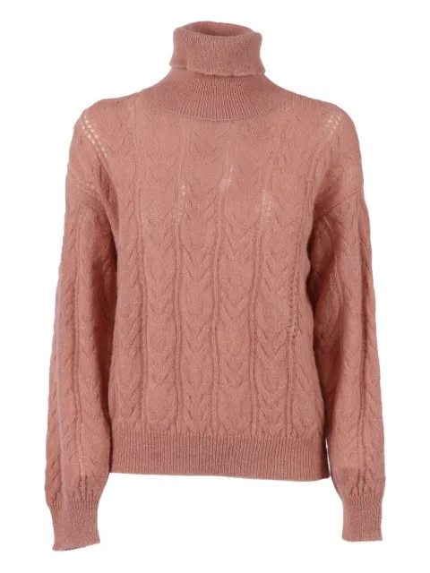 Filippo De Laurentiis cable-knit turtleneck sweater Pink DV3MLMO7T