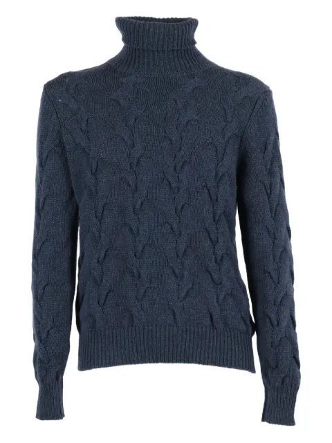 Filippo De Laurentiis cable-knit roll-neck sweater Blue DV3MLBC5T