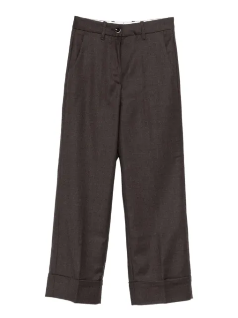 Nine In The Morning MIna cuffed-hem trousers Brown 9FW25MNA62