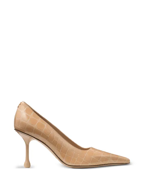 Jimmy Choo Ixia 80 crocodile-embossed pumps Brown IXIA80CBH