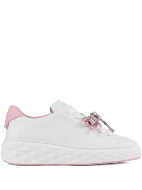 Jimmy Choo Diamond Light Maxi F crystal-bow sneakers White DIAMONDLIGHTMAXIFHAK