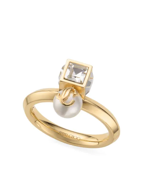 Jimmy Choo JC pearl cube ring Gold JCPEARLCUBERINGFTA