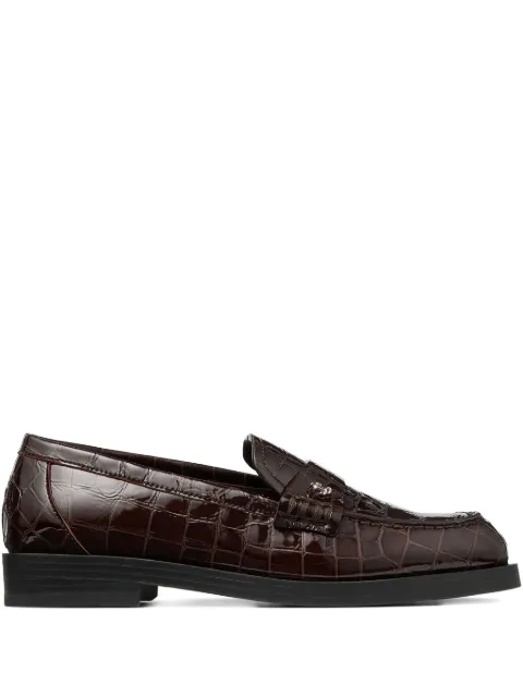 Jimmy Choo Ivy crocodile-embossed loafers Brown IVYLOAFERCBH