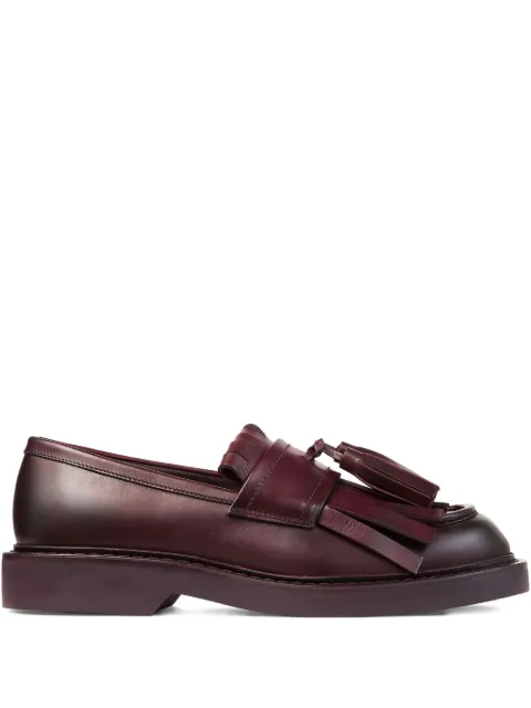 Jimmy Choo Buff fringe-detail loafers Red BUFFFRINGELOAFERZHD