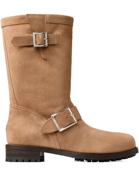 Jimmy Choo Biker Mid buckle boots Neutrals BIKERMIDSVV
