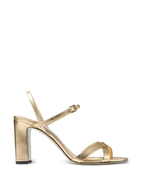 Jimmy Choo Elsy block heels 85 Gold ELSYBH85MNA