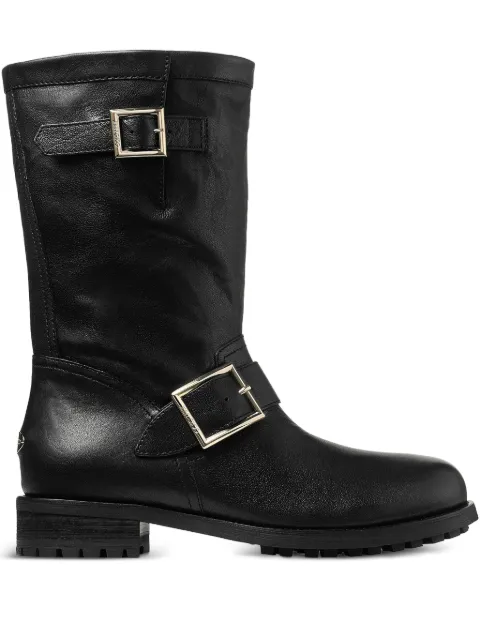 Jimmy Choo Biker Mid buckle-strap boots Black BIKERMIDBKL