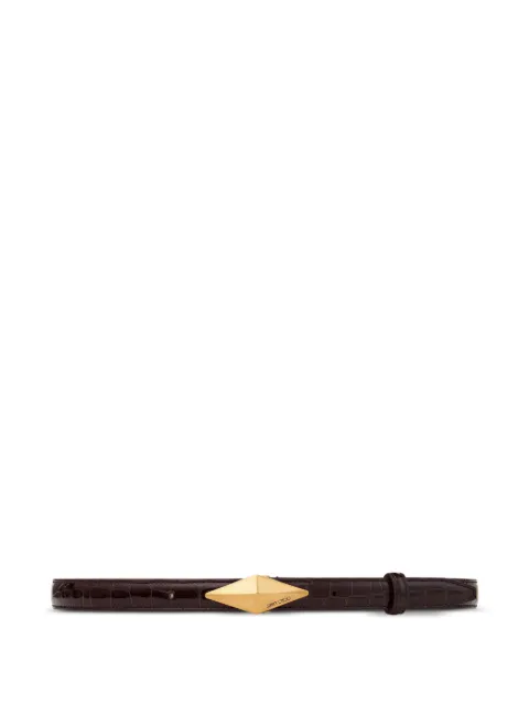 Jimmy Choo Diamond clasp leather belt Brown DIAMONDCLASPBELTCBH