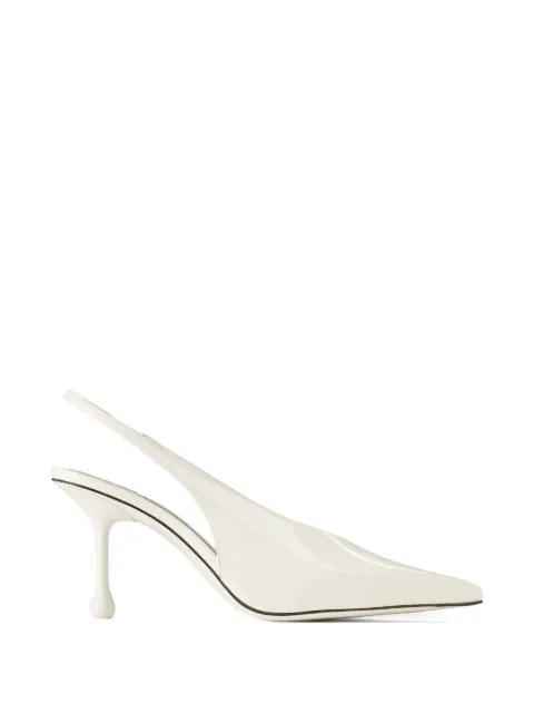 Jimmy Choo Isa 80 pointed slingback pumps White ISA80PAT