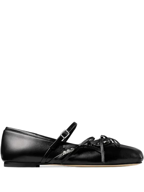 Jimmy Choo Loli embellished ballet flats Black LOLIFNZ261