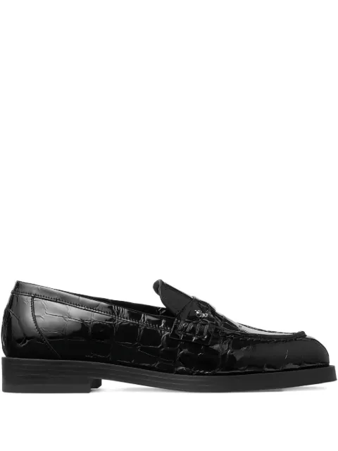 Jimmy Choo Ivy crocodile-embossed loafers Black IVYLOAFERCBH