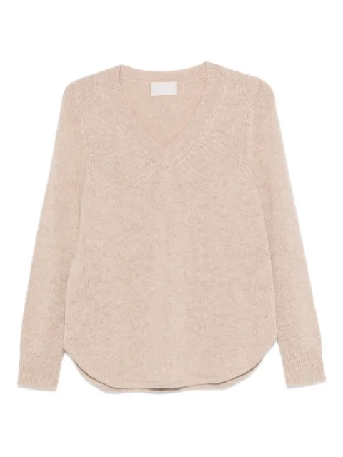 Hemisphere v-neck curved hem sweater Neutrals 25257254