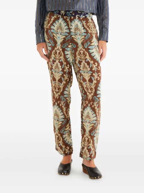 FARM Rio arabesque print trousers Brown 340189
