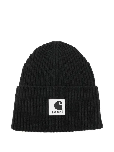 sacai x Carhartt WIP ribbed beanie Black 2500997S001