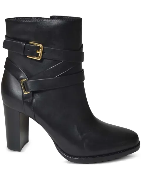 Lauren Ralph Lauren 83mm buckle-strap leather boots Black 802967778001