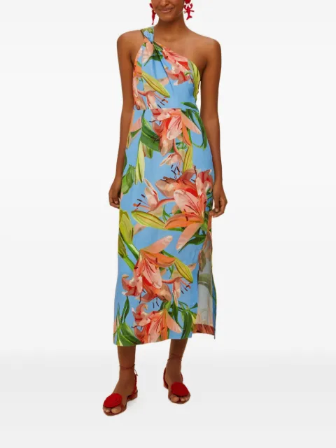 FARM Rio floral-print midi dress Blue 335820