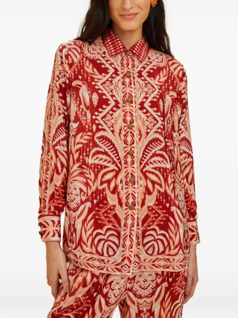 FARM Rio buttoned patterned pajama shirt Red 336539