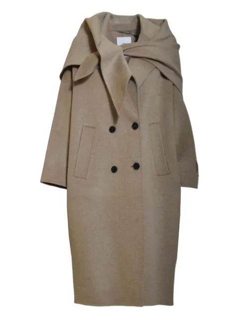 SOLOTRE double-breasted shawl-collar coat Brown M1F000115S