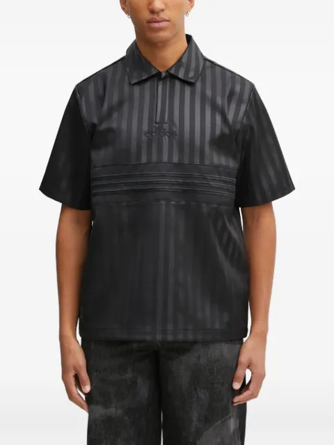 adidas striped logo polo shirt Black JV7586