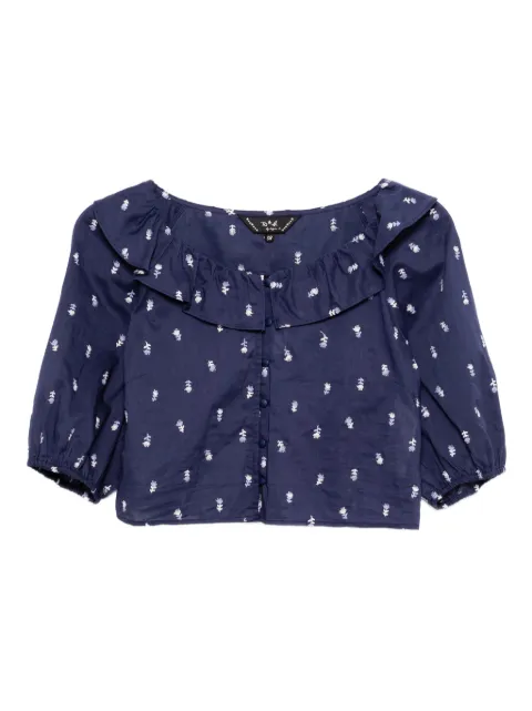 To b. by agnès b. floral-embroidered blouse Blue 6242WX22