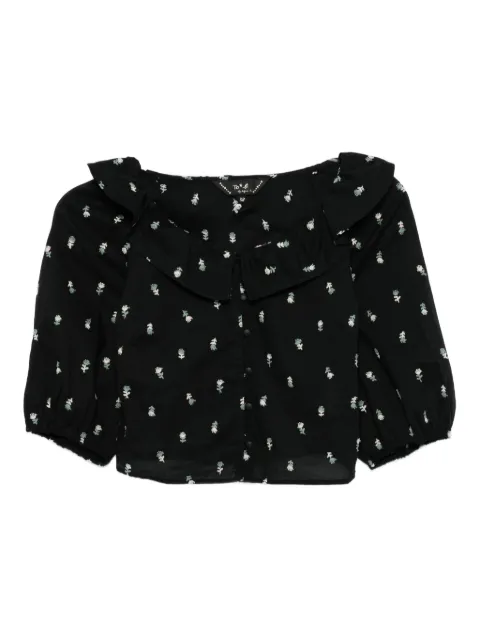 To b. by agnès b. floral-embroidered blouse Black 6242WX22