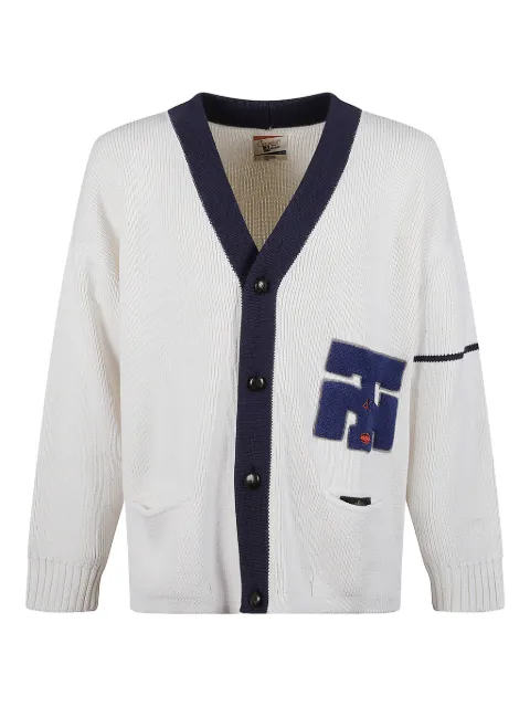 Champion appliqué wool-blend cardigan White 221889WW023