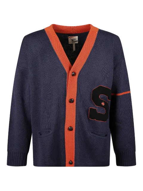 Champion buttoned letter-detail cardigan Blue 221889BS575
