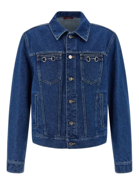 Gucci contrast-stitching horsebit denim jacket Blue 832476XDDCX