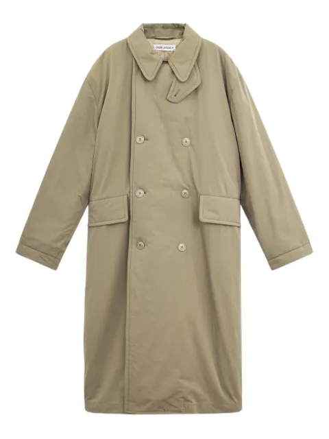 OUR LEGACY double-breasted belted coat Green M4251DS
