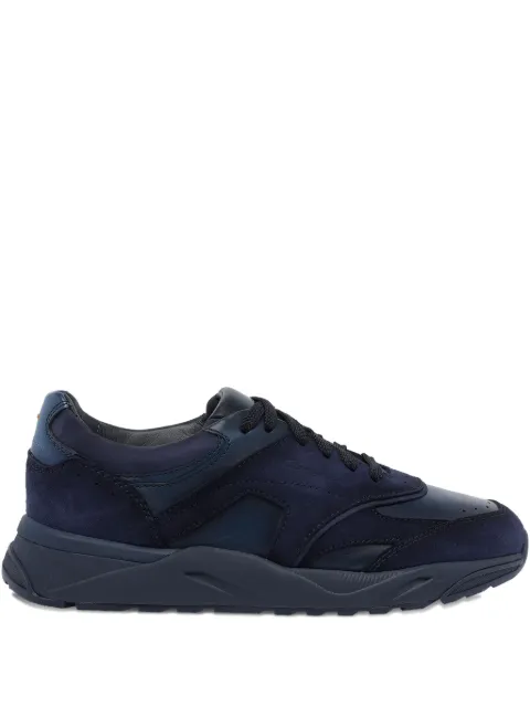 Santoni suede paneled sneakers Blue MBIM22112NOTTKOH