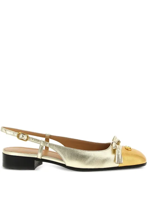 Valentino Garavani Valet Du Roi slingback ballerina in laminated nappa 25mm Gold WS0MH0KDR