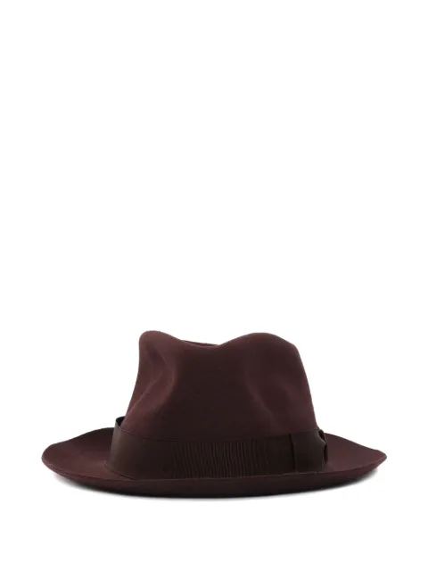 Borsalino felted fedora hat Brown 160217