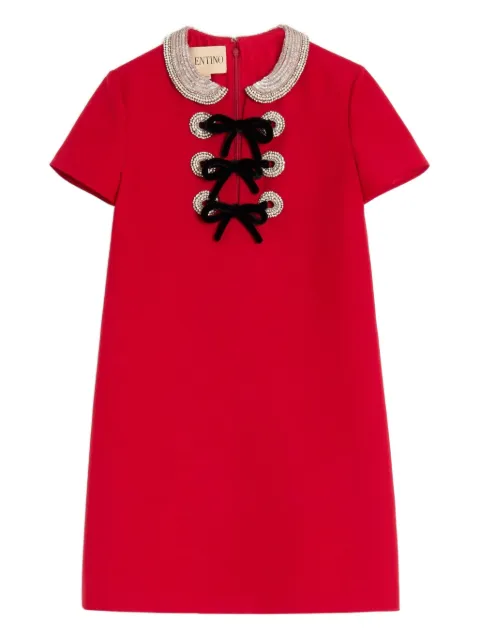 Valentino Garavani embroidered crepe couture mini dress Red BVAHE51CF