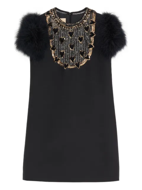 Valentino Garavani embroidered crepe couture mini dress Black BVAHH71CF