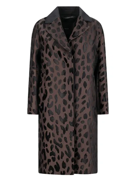 Max Mara animal-print long-sleeves coat Brown 2521016015600