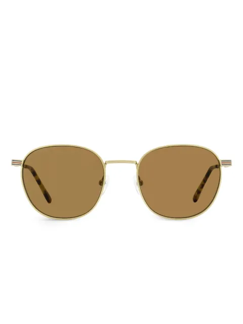 Lacoste striped oval-frame sunglasses Gold L251S52710