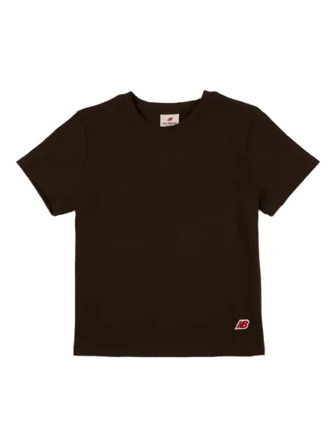 New Balance logo-patch T-shirt Brown WT53561RHE