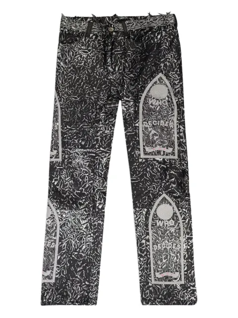 Who Decides War foil leather trousers Black 11200660002AW23