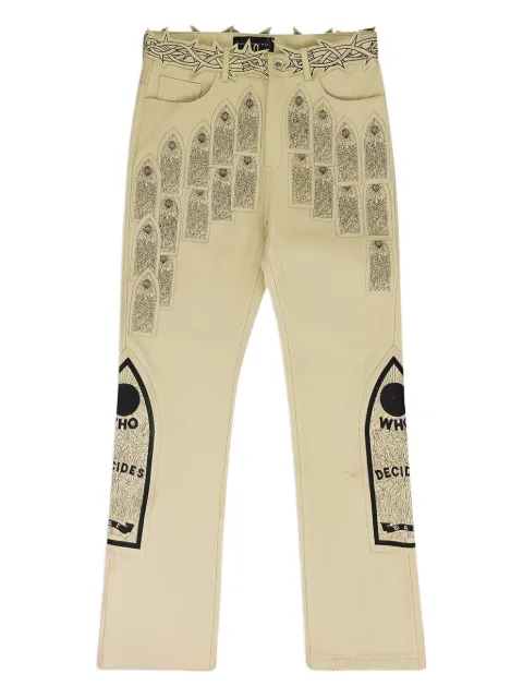 Who Decides War patched arch jeans Neutrals 1120850019SS24
