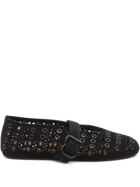 Alaïa eyelet-embellished ballet flats Black AA3A029I059