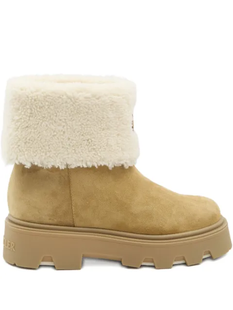 Moncler Aurea Shearling logo-patch boots Neutrals K209B4F00070M6971